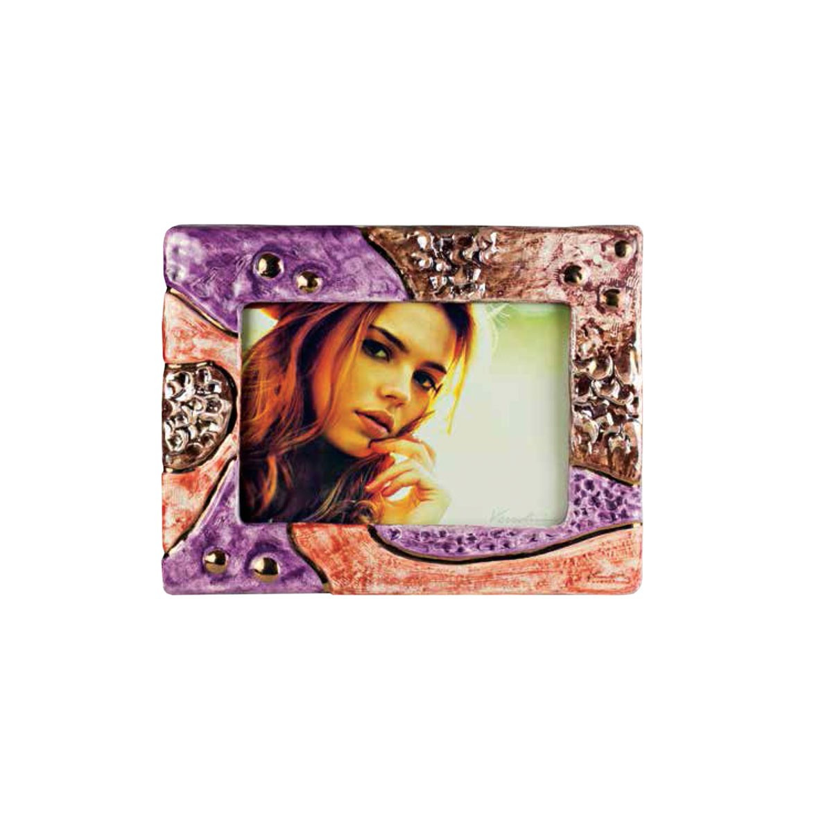 URNA CINERARIA PORTA FOTO IN CERAMICA ITALIANA 3° FUOCO CM H42X31X10 COLORE 134