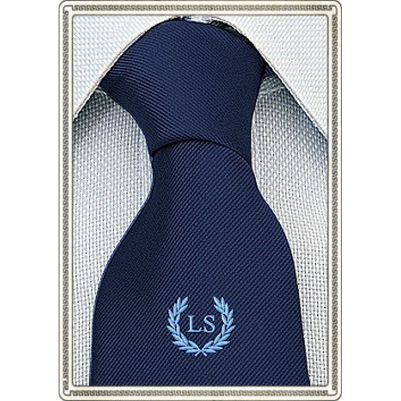 CRAVATTA NODO FISSO BLU CON LOGO