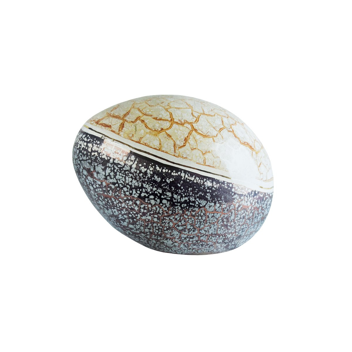 URNA CINERARIA UOVO IN CERAMICA ITALIANA 3°FUOCO CM H25X25X35 COLORE 130