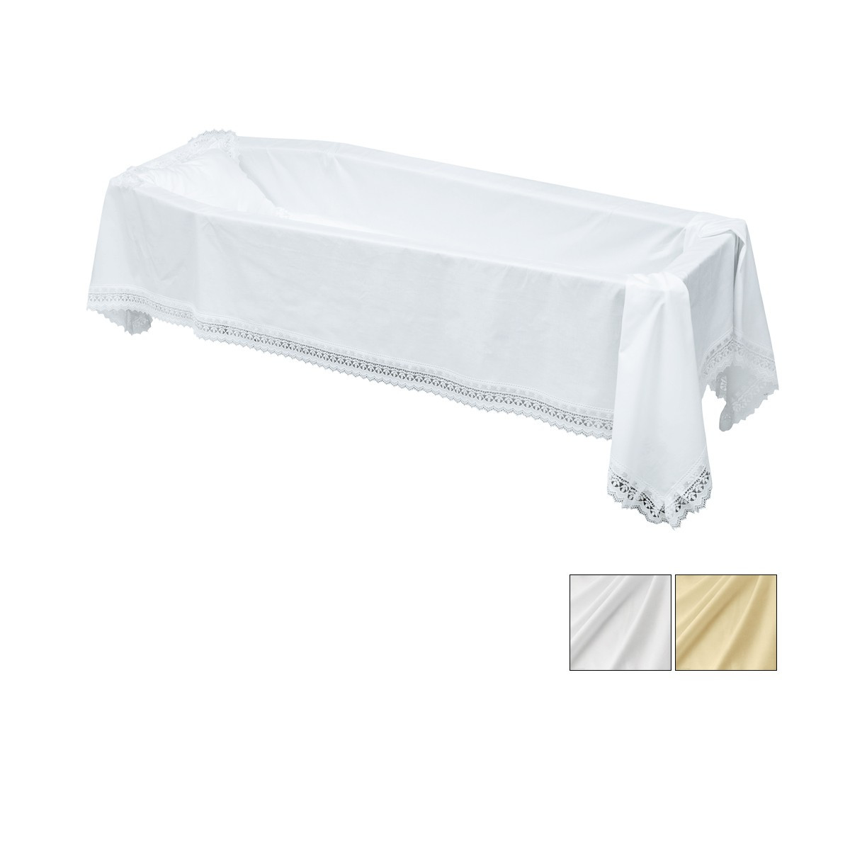 LENZUOLO COTONE PIZZO MACRAME CHAMPAGNE
