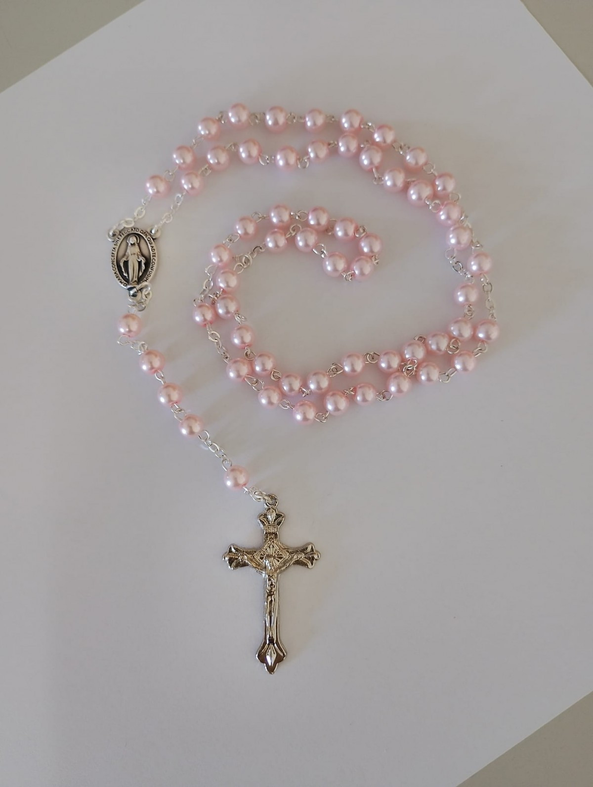 ROSARI 6MM PERLE VETRO COLORE ROSA