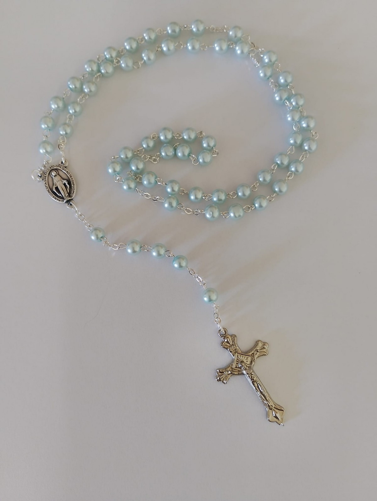 ROSARI 6MM PERLE VETRO COLORE AZZURRO