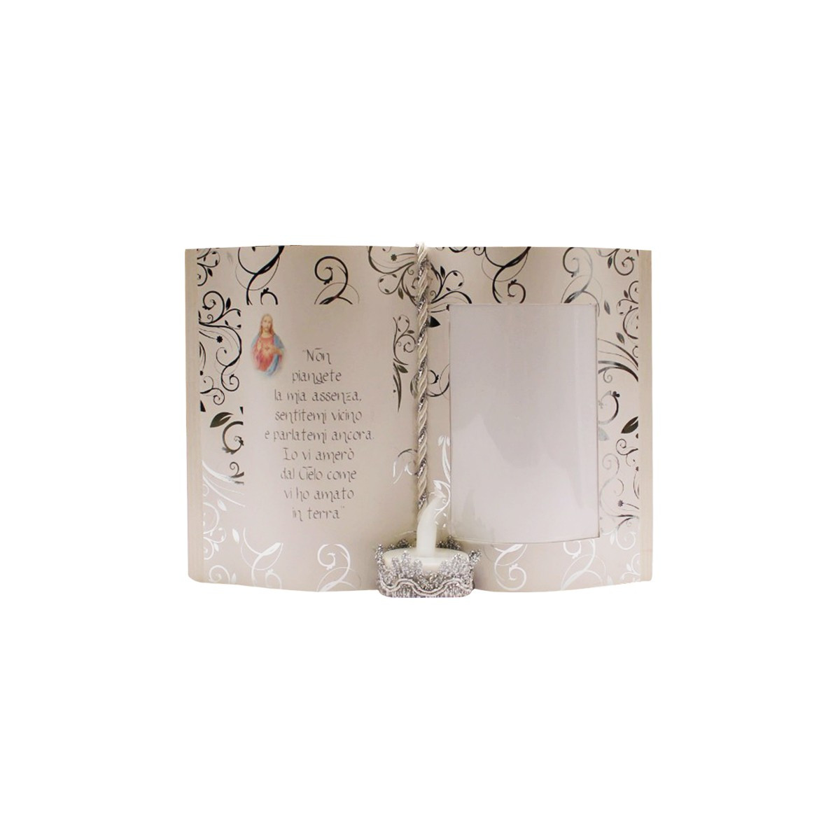 LIBRO SACRO PICCOLO CON LUMINO CRISTO ARGENTO