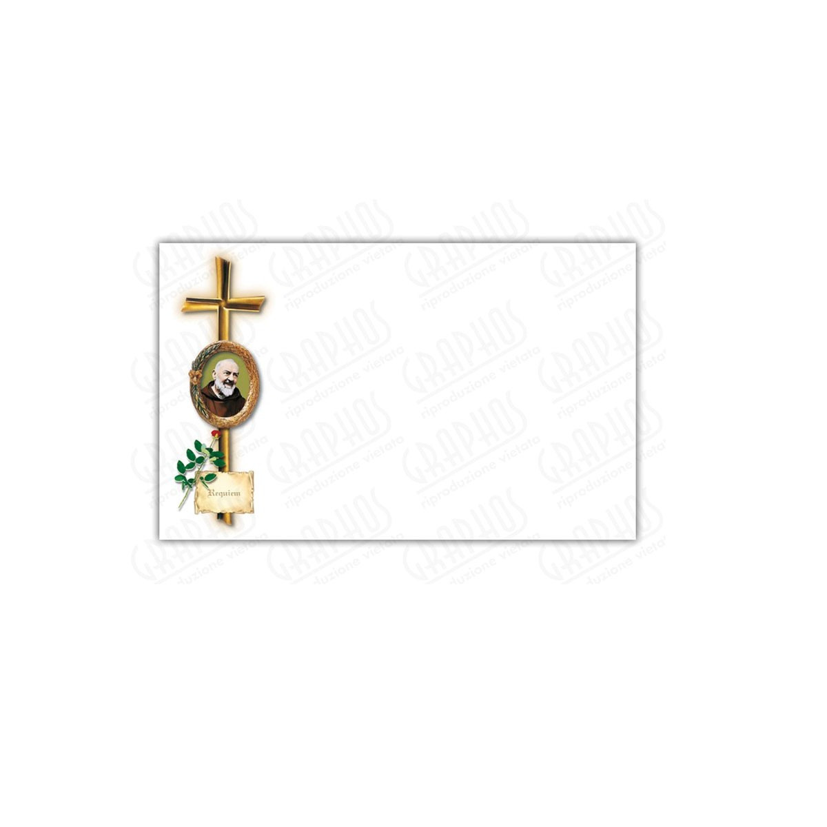 BIGLIETTINI RINGRAZIAMENTO PADRE PIO CON CROCE